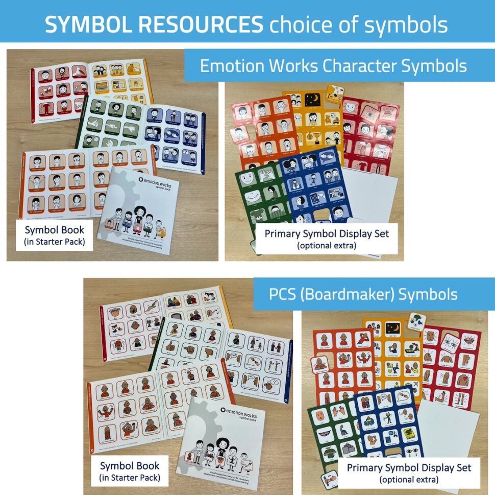SYMBOL CHOICE For your symbol resources you can choose between Emotion Works own Character symbols or the PCS (Boardmaker) symbols